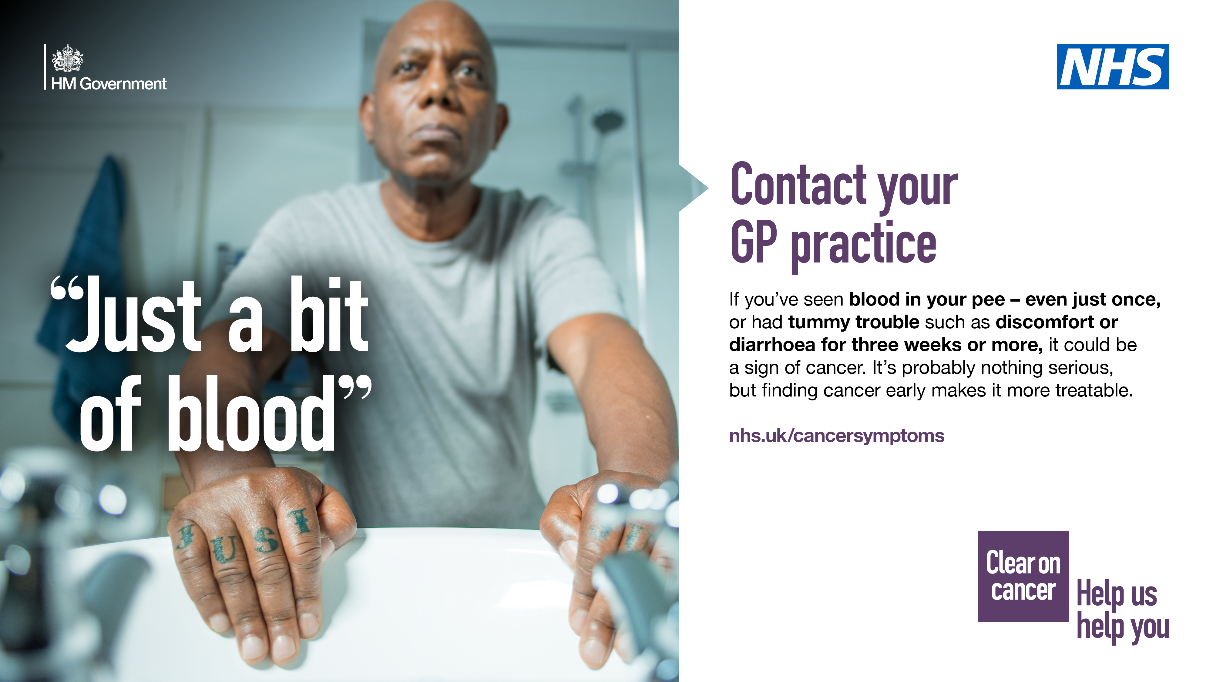 if you see blood in your pee or have tummy trouble for 3 week see a gp it may be a sign of cancer