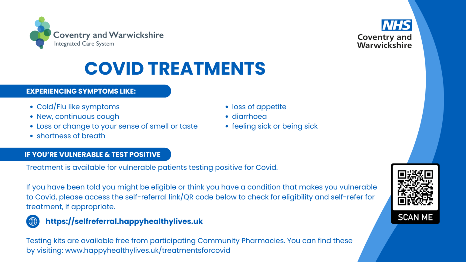 Covid treatments. Text below